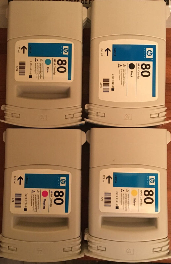 HP 80 Original Lot de 4 Cartouches d'encre 350ml pour HP DesignJet 1000 Series  HP   