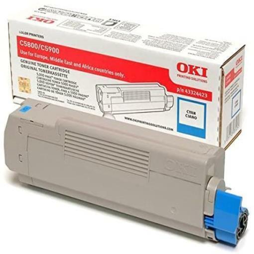 Toner Oki Pour C5550 Mfp/C5800/C5900 Cyan NEUF 5000 pages ‎43324423  OKI   