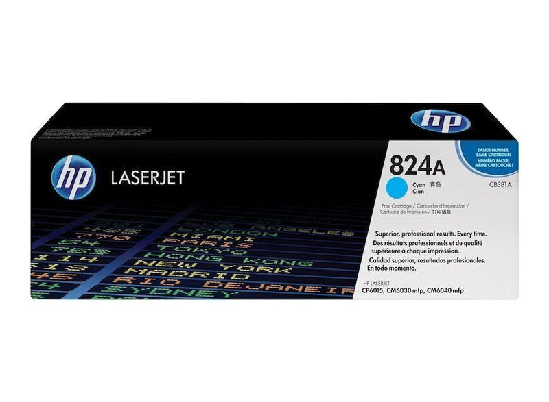 Toner HP CB381A 824A Original Neuf Cyan 21 000 Pages Pour HP LASERJET CP6015  HP   