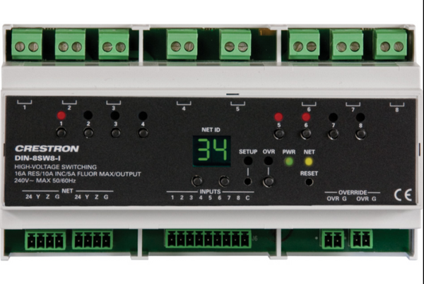 ⚡ Module Commutateur Haute Tension CRESTRON 8 Canaux DIN-8SW8-I 🏭 CRESTRON
